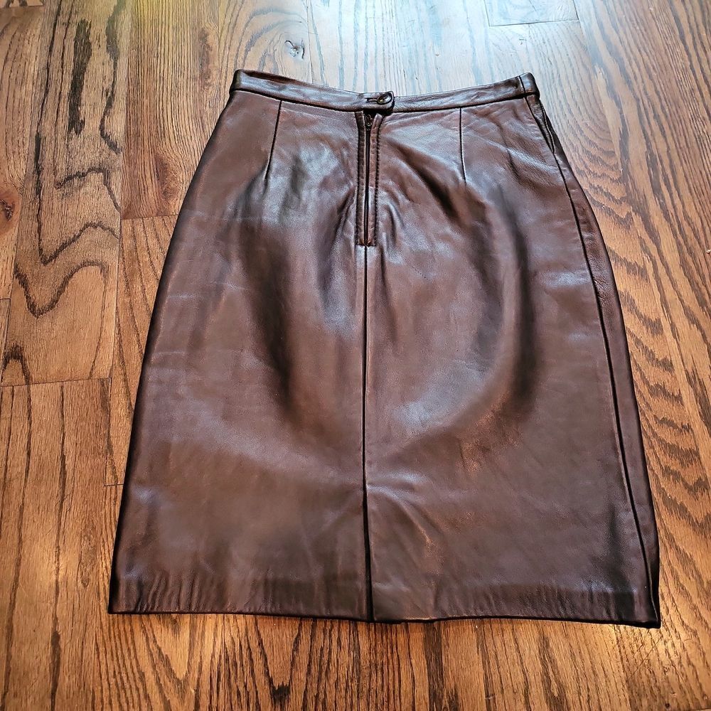Black North Beach Leather Skirt Size 4 - Picture 2 of 4